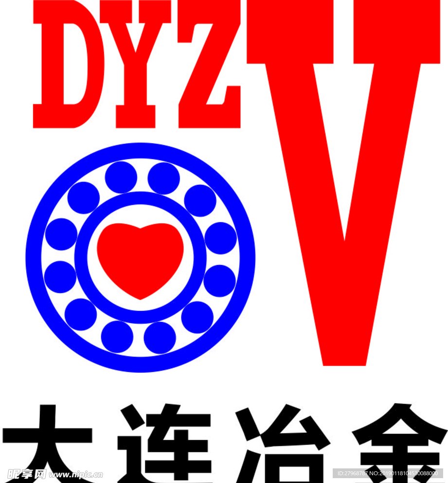 大连冶金轴承矢量标志logo