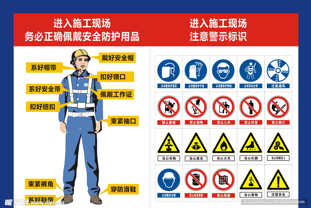进入施工现场佩戴安全帽