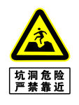 警示标志 坑洞危险