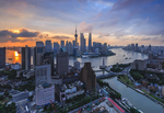 晚霞中的香港