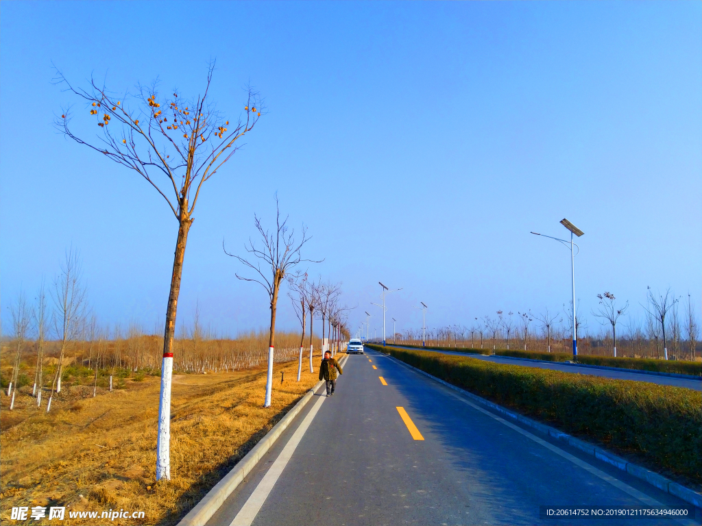 蓝天下的道路风景