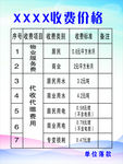 价格表