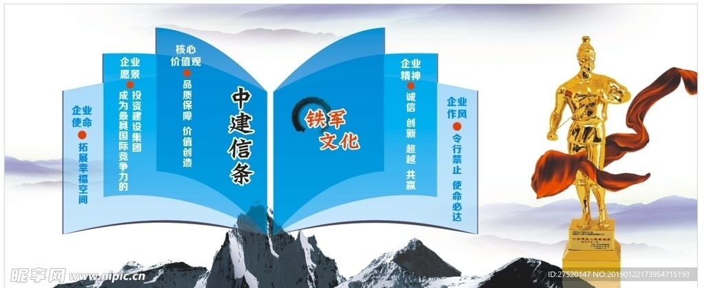 中国建筑铁军文化中建信条品牌墙