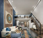 中式客厅loft3D模型