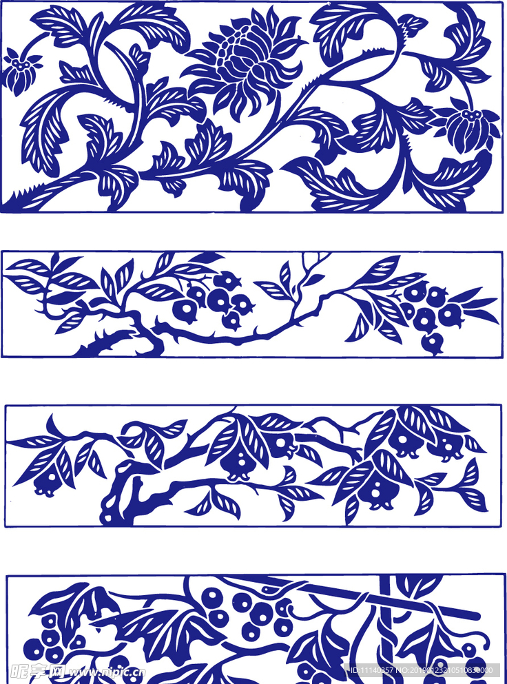 装饰底纹 青花瓷  龙凤  凤
