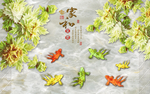 家和富贵玉雕花朵九鱼图背景墙