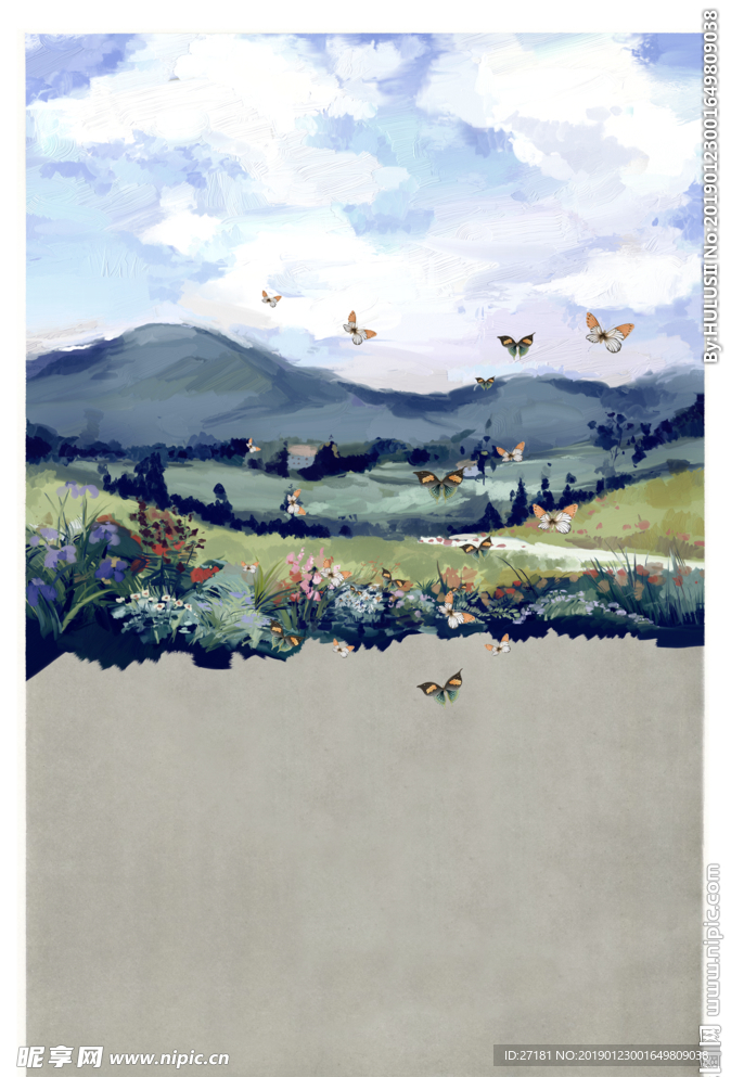 风景 水彩画