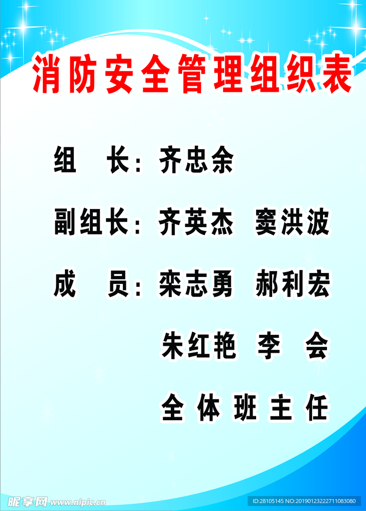 消防安全管理缓缓表