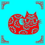 猫咪剪纸