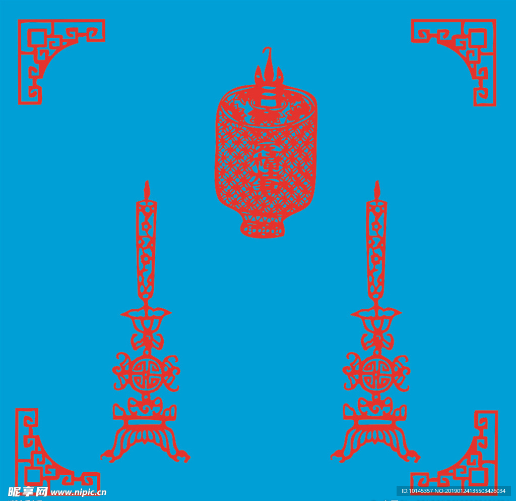 灯笼  烛台剪纸