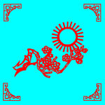 太阳与梅花剪纸