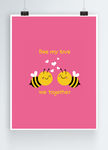 蜜蜂情人节卡通矢量元素