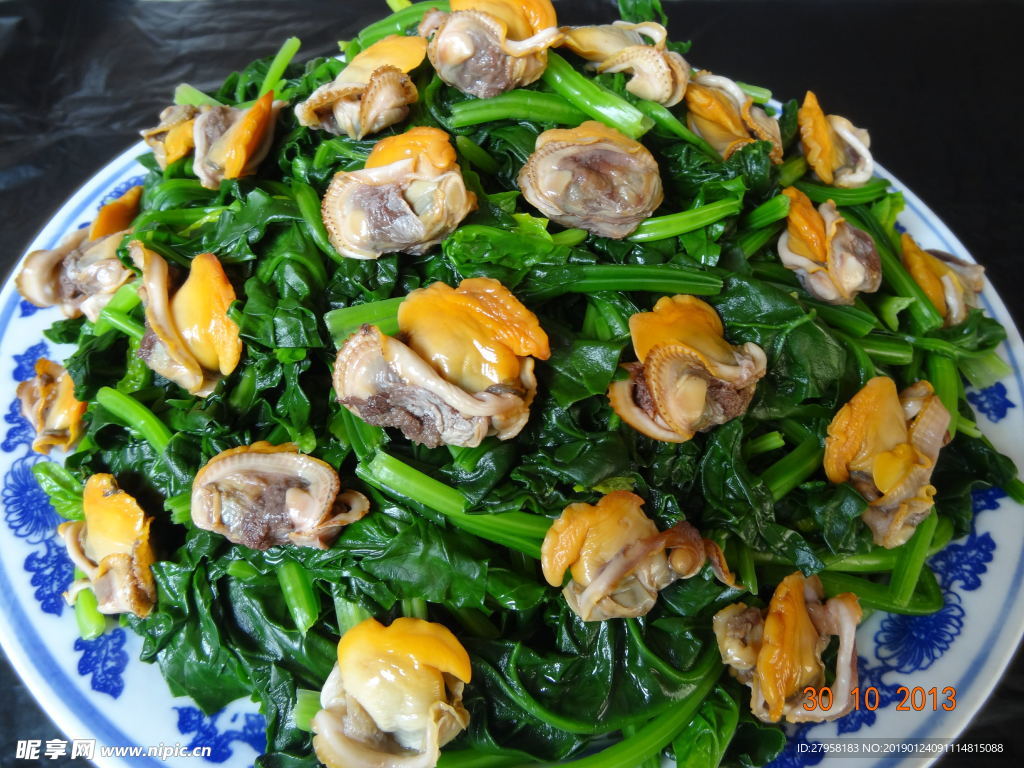 蛤蜊肉炒菠菜