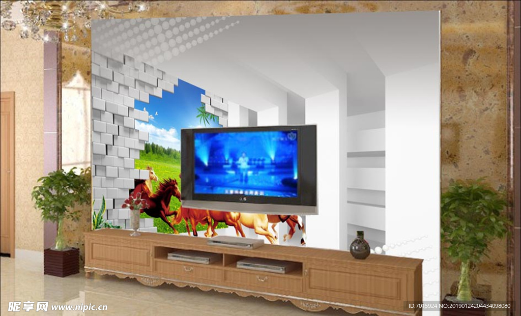 3D电视背景墙
