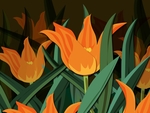 动画橘色的花朵图片素材