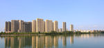 湖边建筑风景