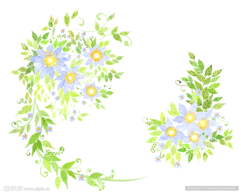 小碎花  水彩花 花纹  背景