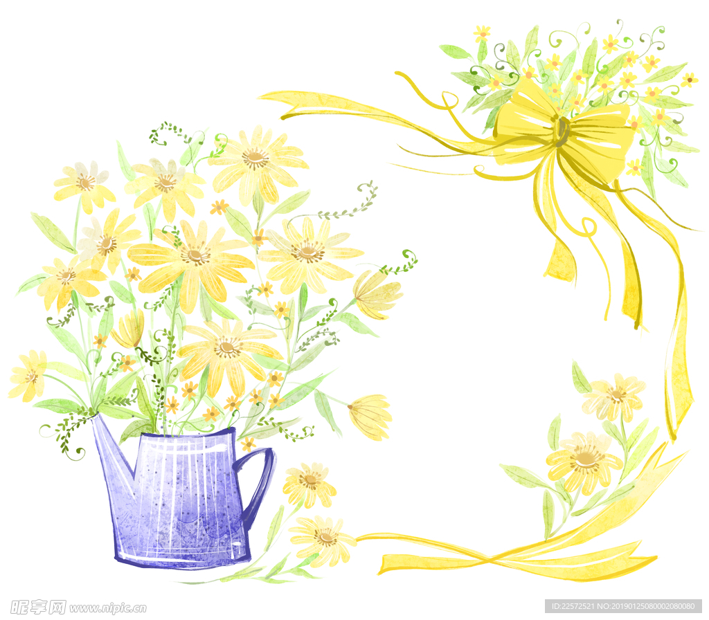 小碎花  水彩花