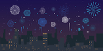城市烟花夜景