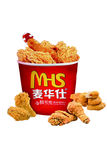 炸鸡桶  鸡腿  矢量图
