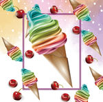 夏季冰淇淋水果海报