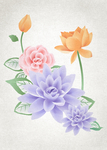 北欧小清新卡通彩色水彩画