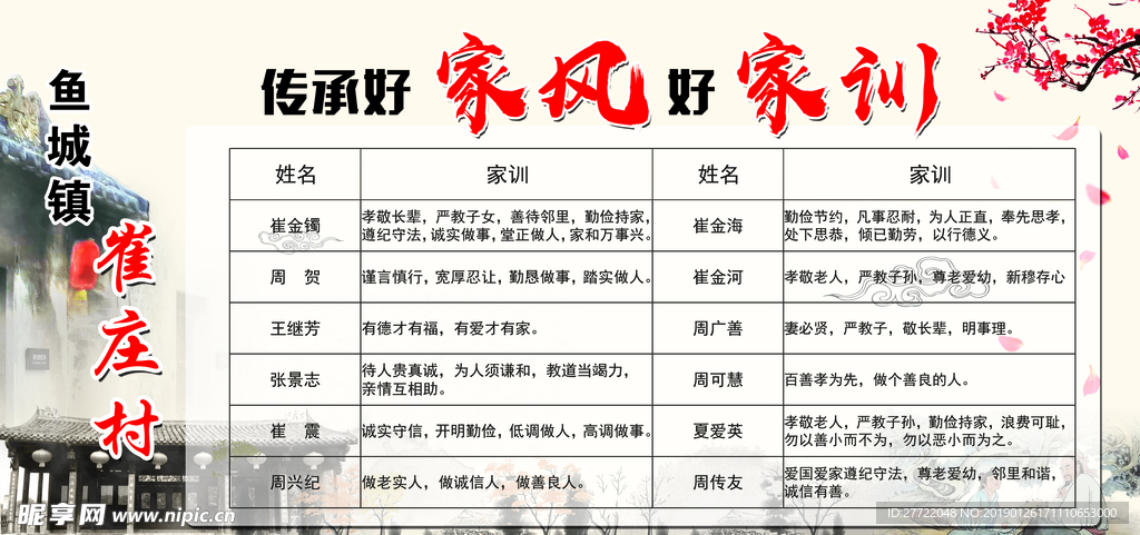 乡村家风家训