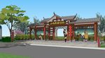 中式公交车站台