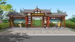 中式公交车站台