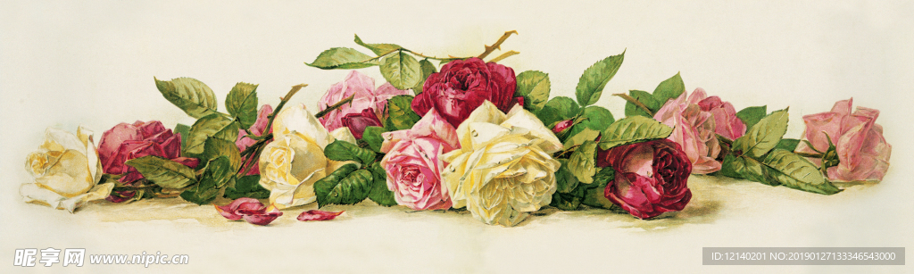 长款鲜花装饰画