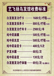 艺飞扬乌发馆收费标准
