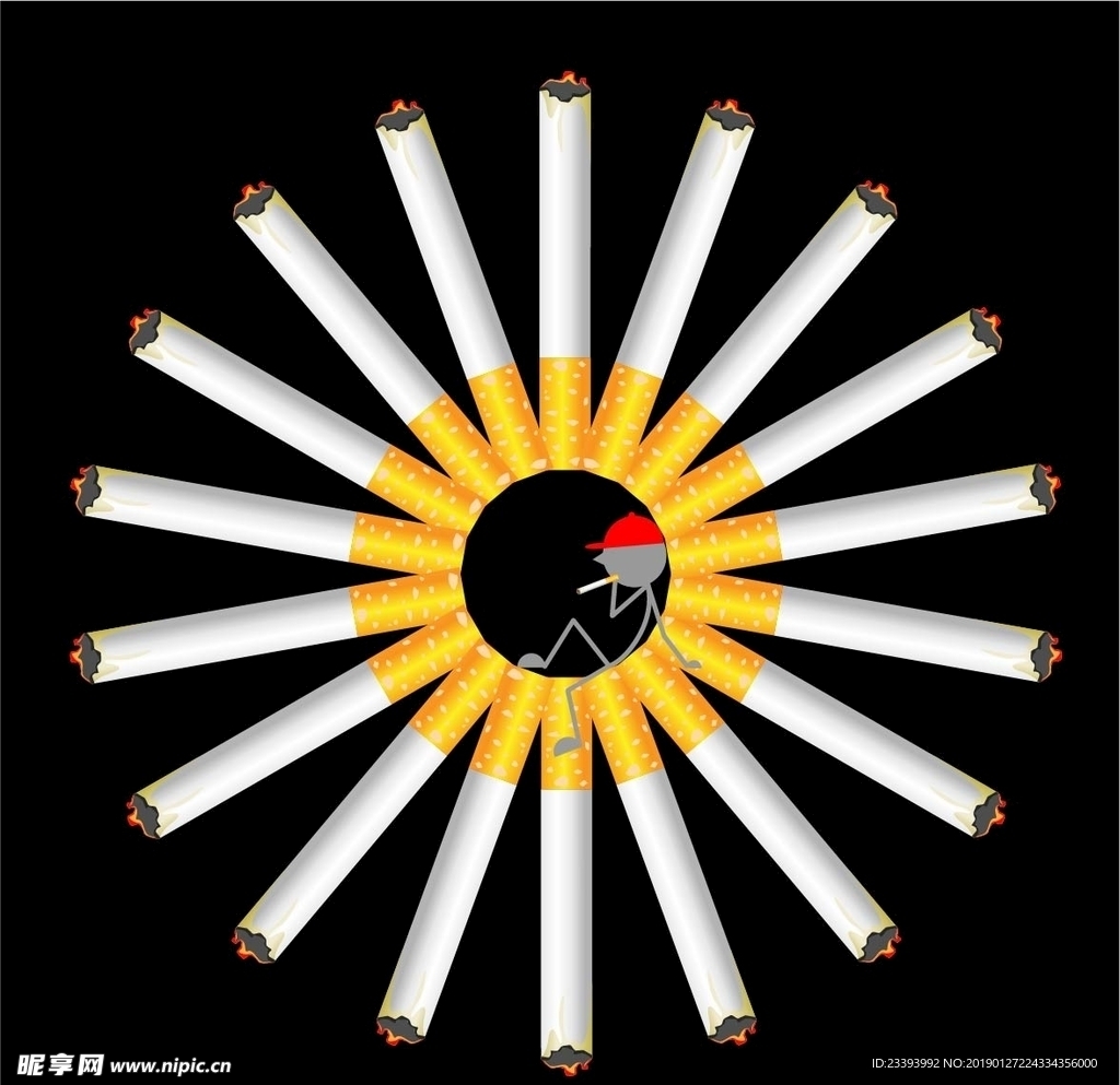 抽烟 烟草矢量图