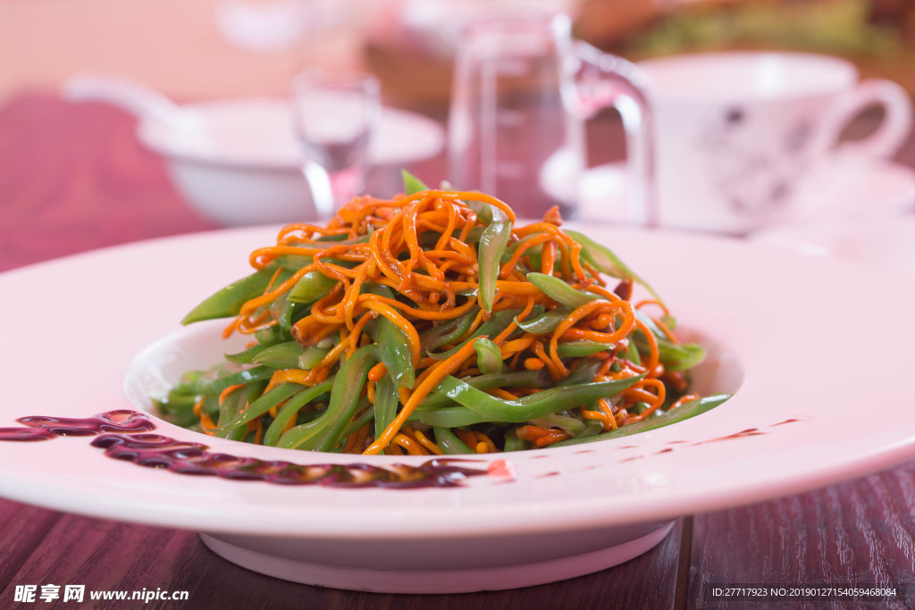 鲜虫草豆角丝