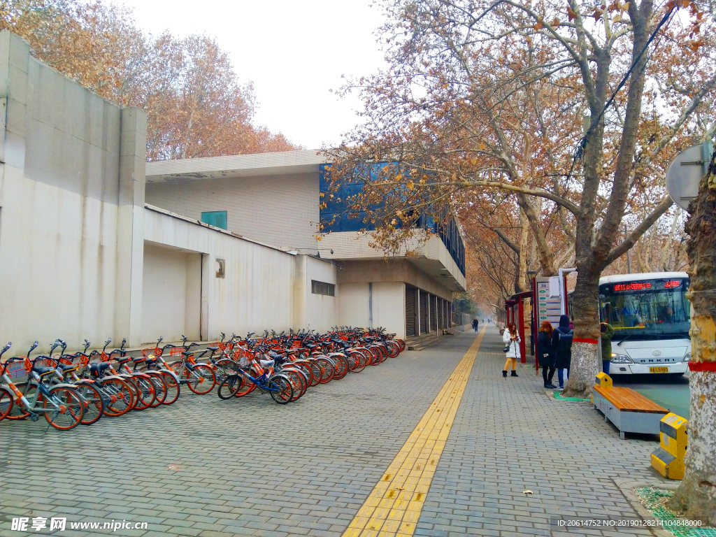 日暮下的城市街道风景