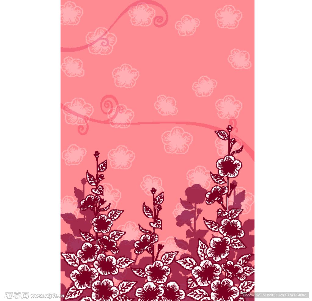矢量花朵 矢量花纹 背景图案