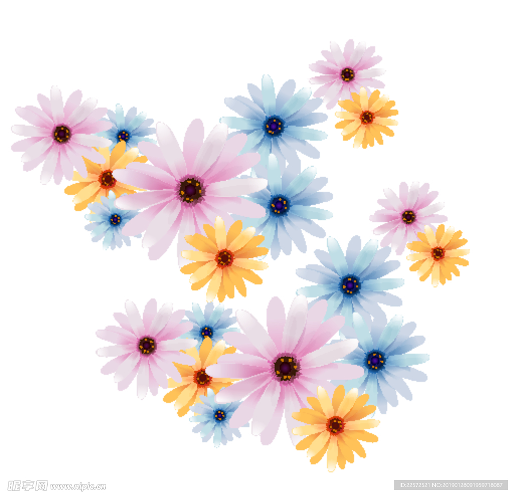 花 水彩花 花朵 图案背景