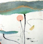 清新淡雅莲叶水墨画装饰画