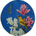 吴玉阳工笔画重彩画玉兰花黄鹂鸟