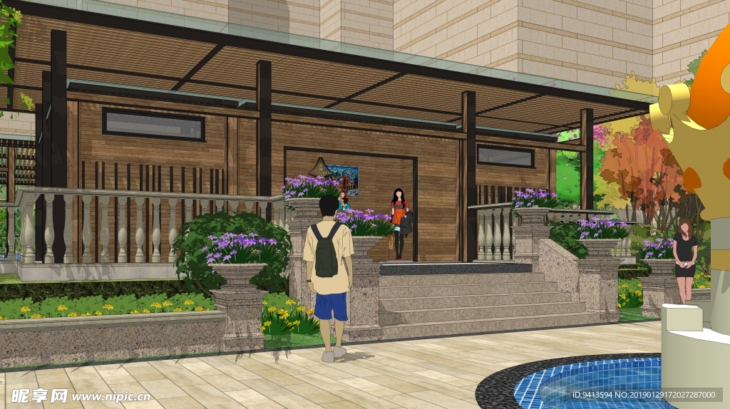 小区中庭游泳池景观设计