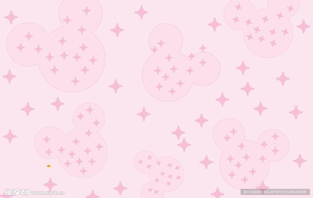 粉色米老鼠星星底纹