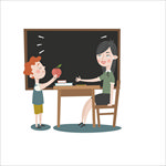 矢量卡通教学图片
