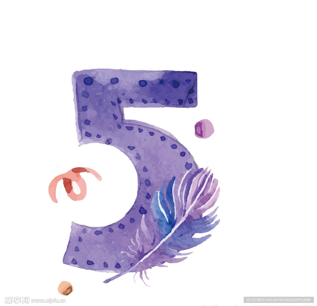 矢量水彩数字