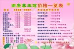 尚康养生馆-价格一览表