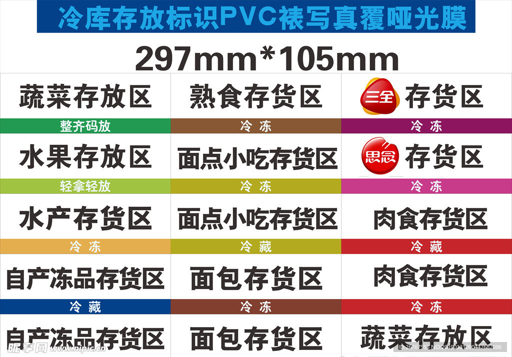 超市冷冻冷藏库分类标识