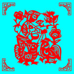 喂鸡剪纸