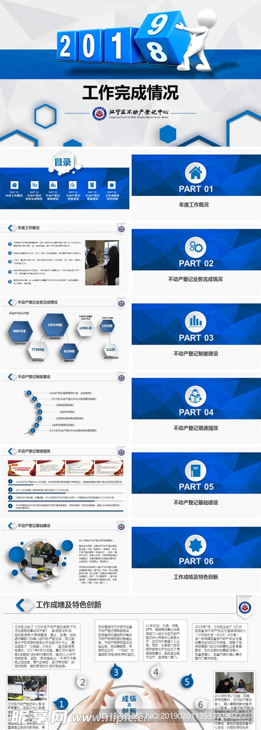 蓝色主题工作总结汇报PPT