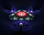 抽象花朵黑色背景素材光晕
