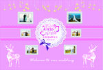 粉色婚礼照片喷绘背景小鹿主题