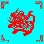 老虎剪纸