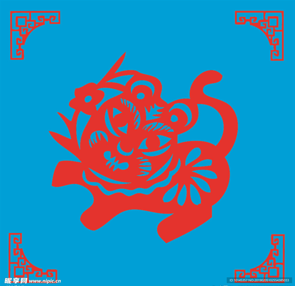老虎剪纸
